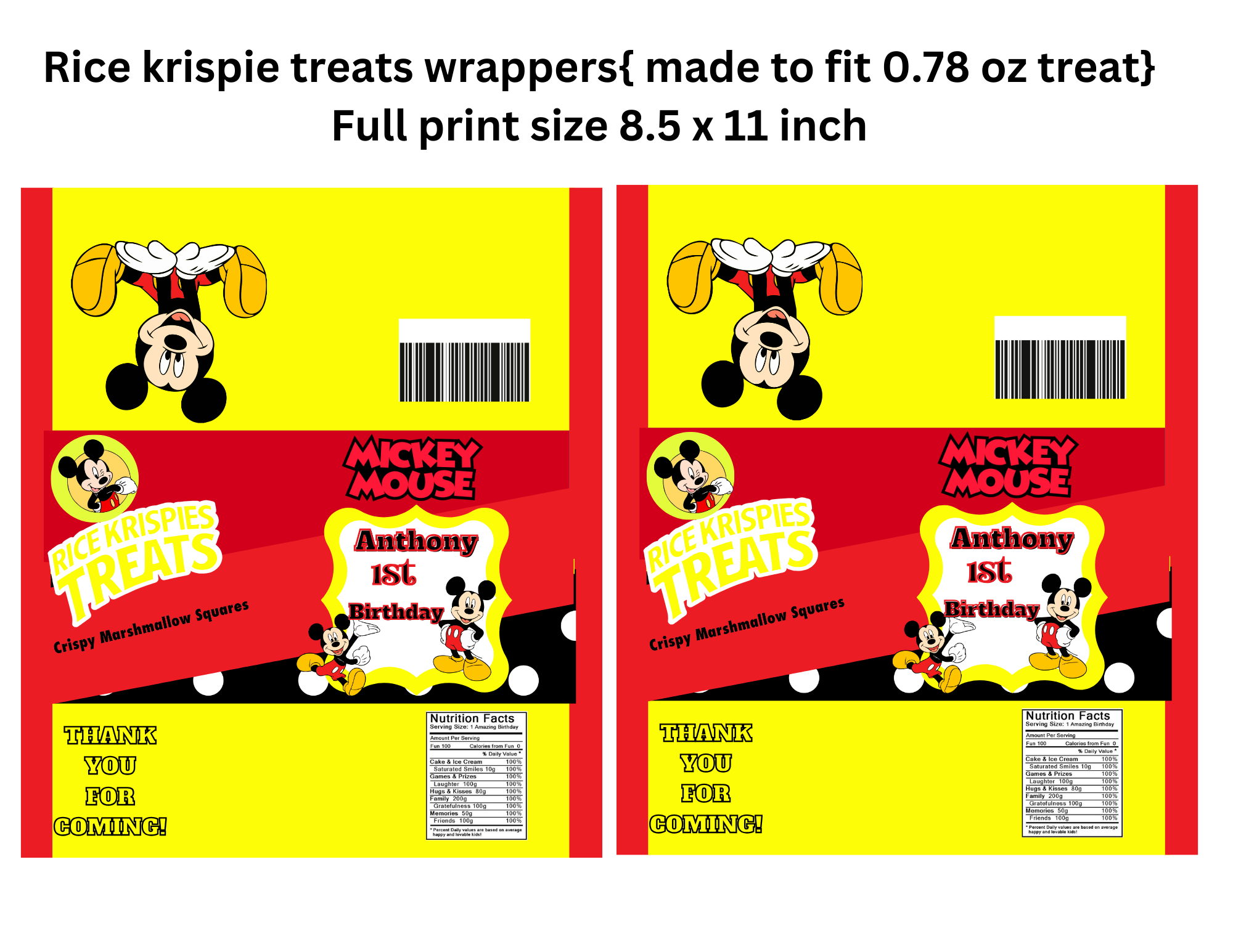 Micky Mouse Party Favors