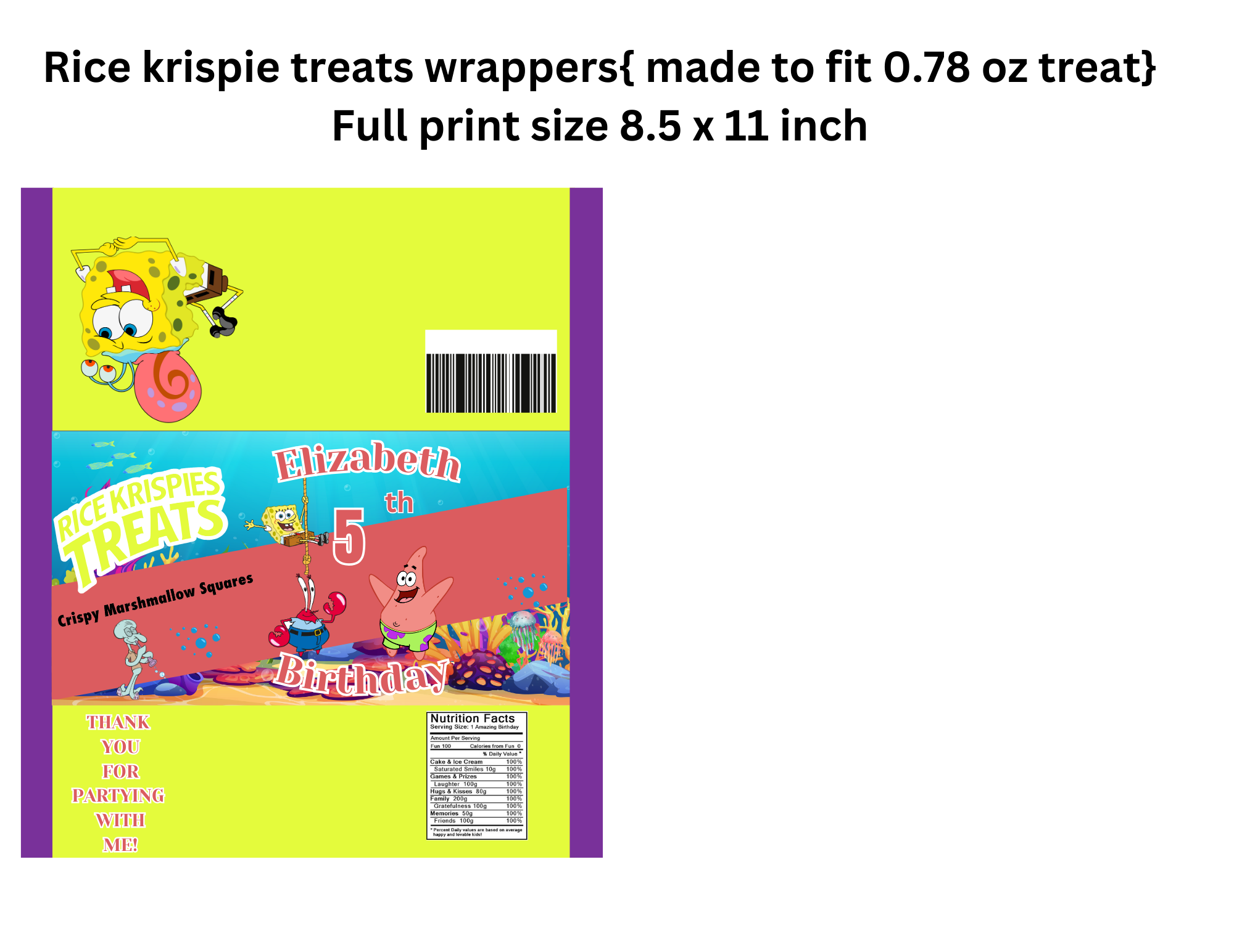 Sponge Bob Party Favor 1