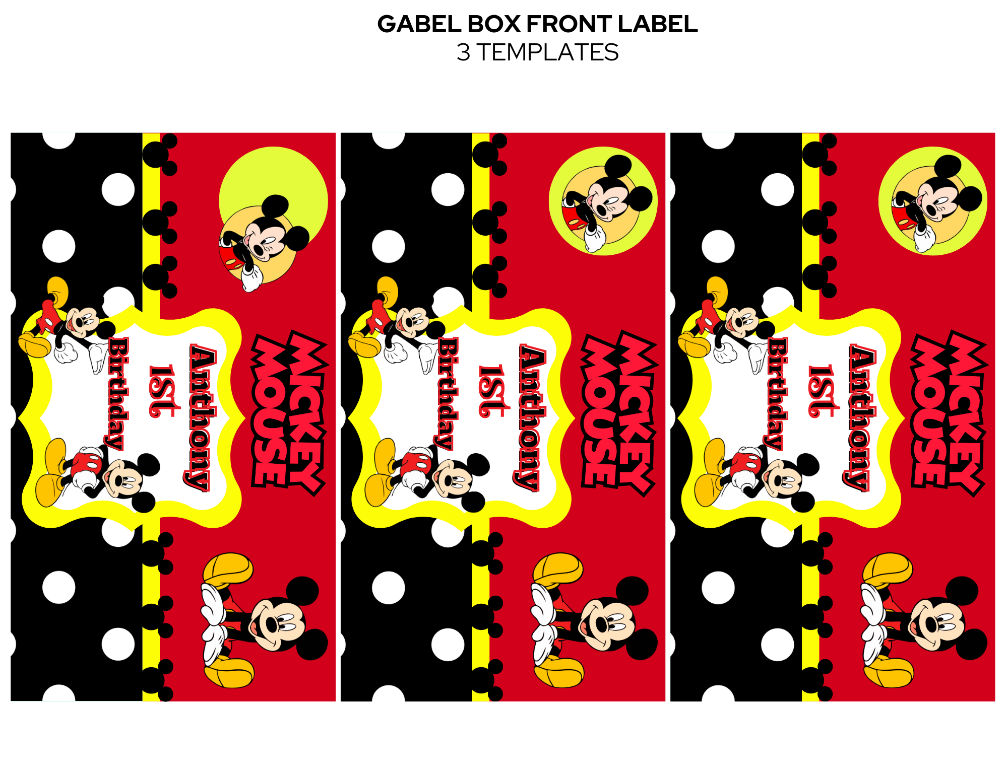 Micky Mouse Party Favors