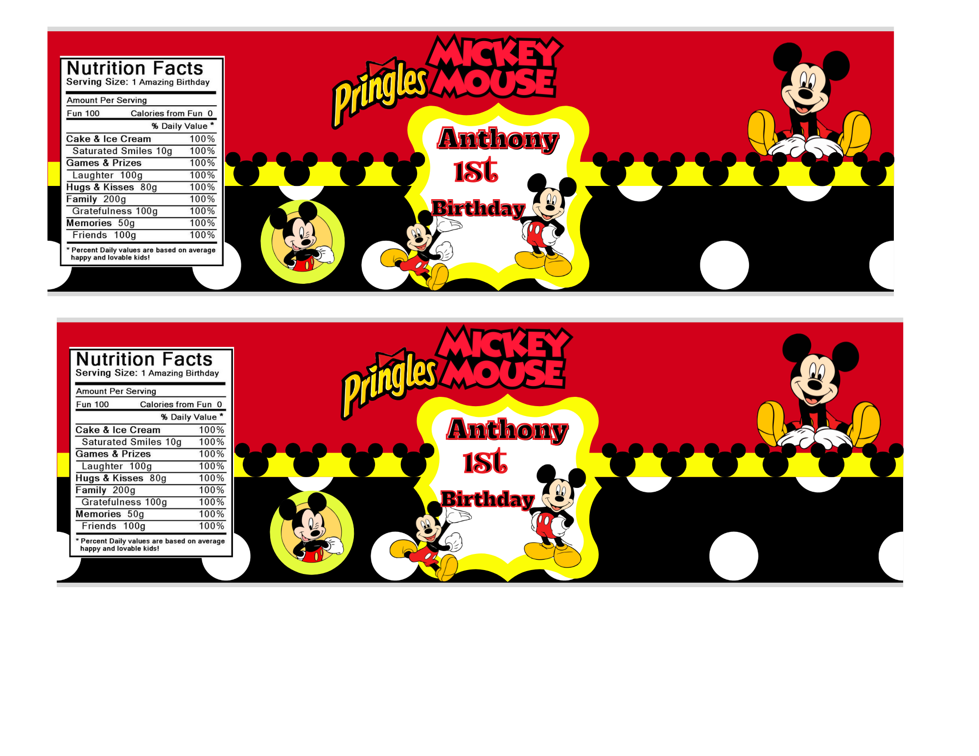 Micky Mouse Party Favors
